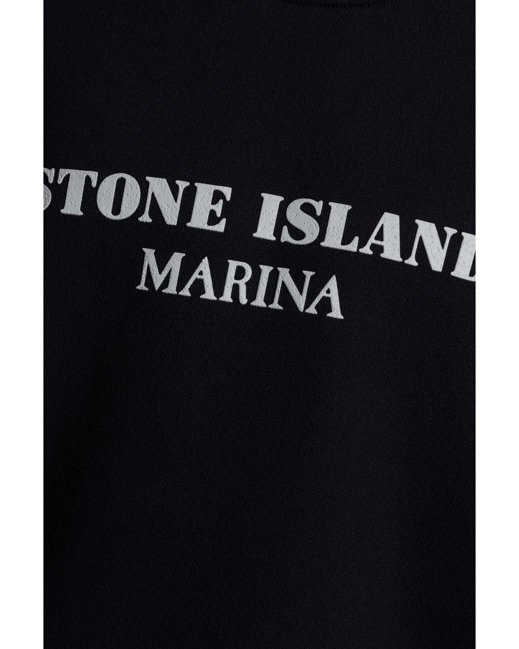 Stone Island Blue Logo-Print Cotton Sweatshirt for men