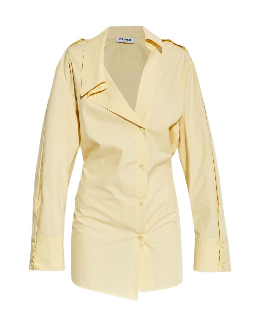 The Attico Metallic The Asymmetric Mini Shirt Dress