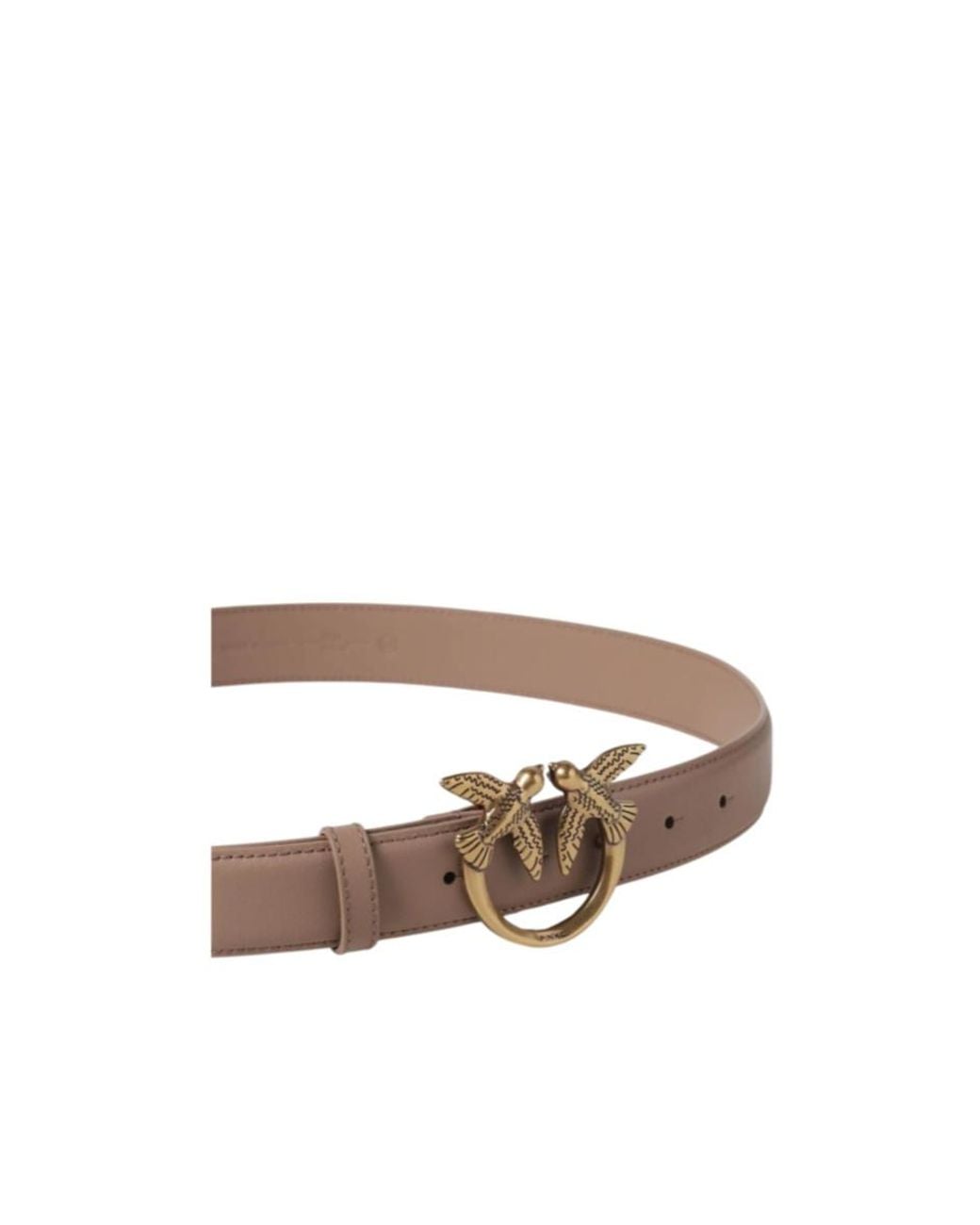 Pinko White Love Berry Logo Plaque Buckle Belt