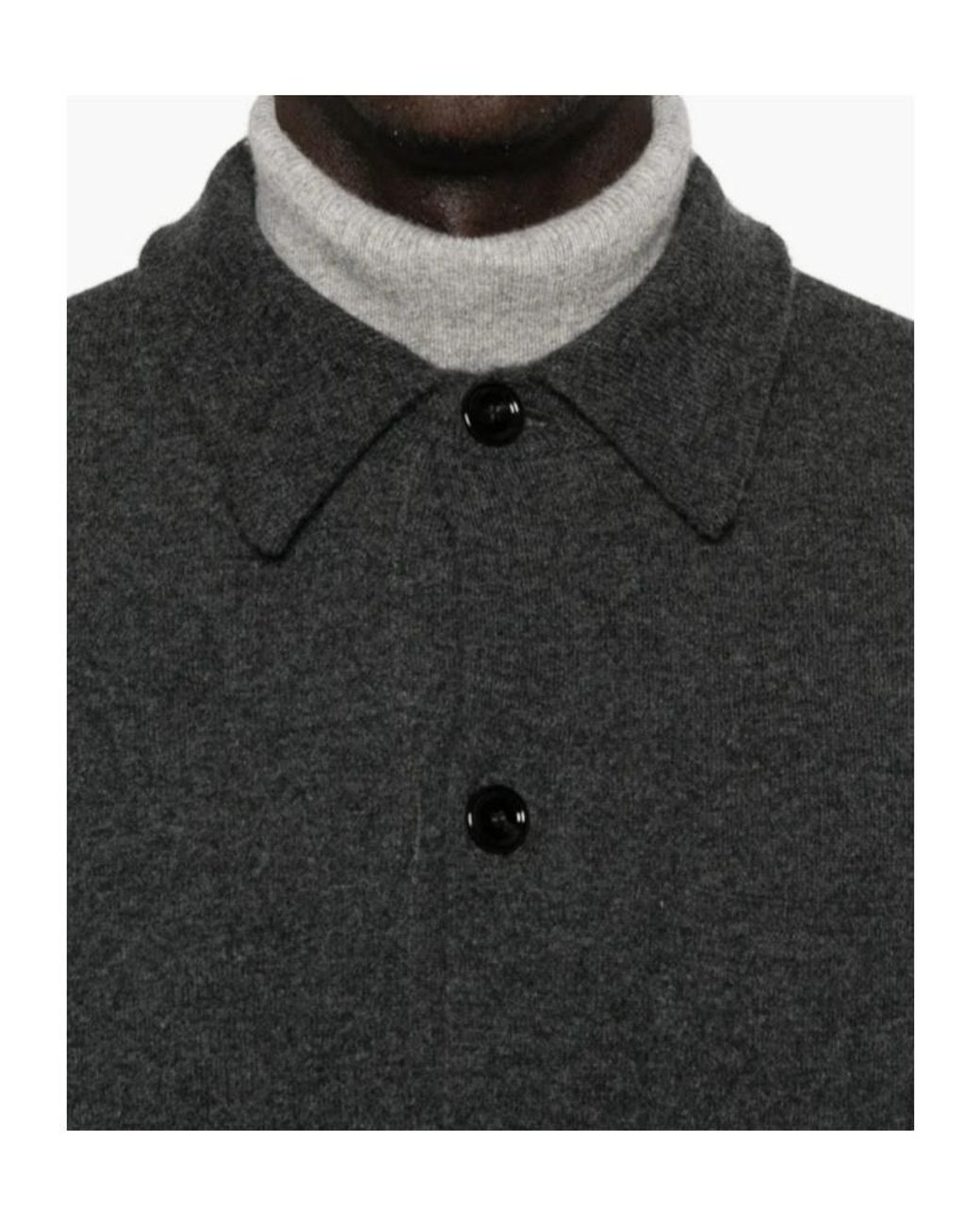Lardini Black Buttoned Patch-Pocket Cardigan for men