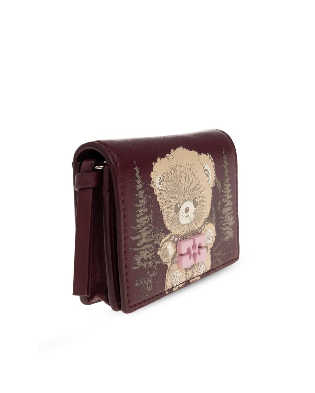 Ganni Brown Bou Teddy Printed Card Holder