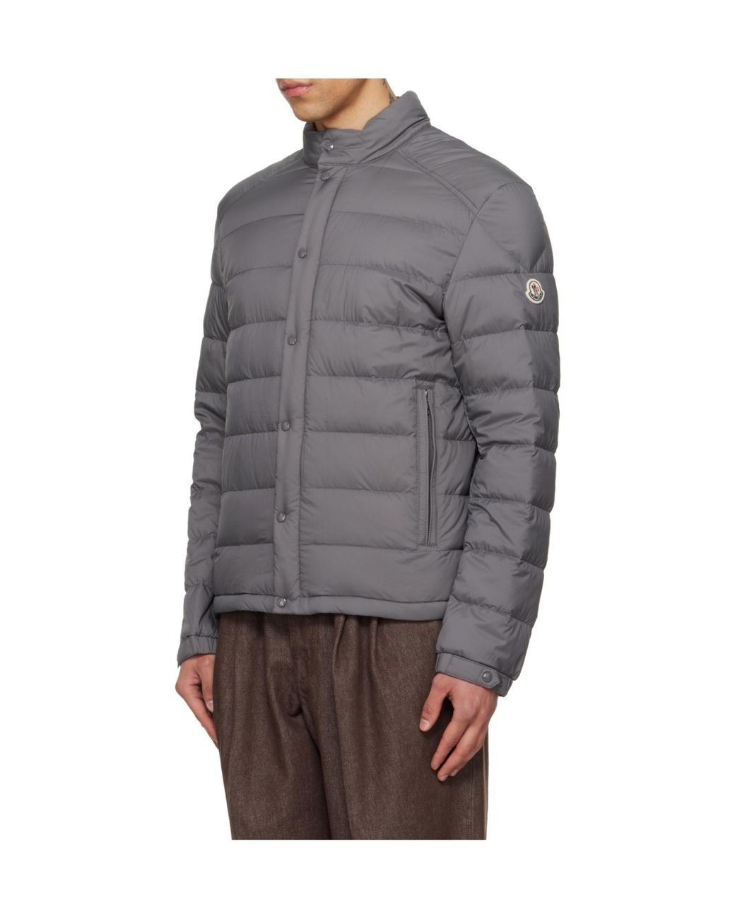 Moncler Gray Selves Short Padded Jacket for men