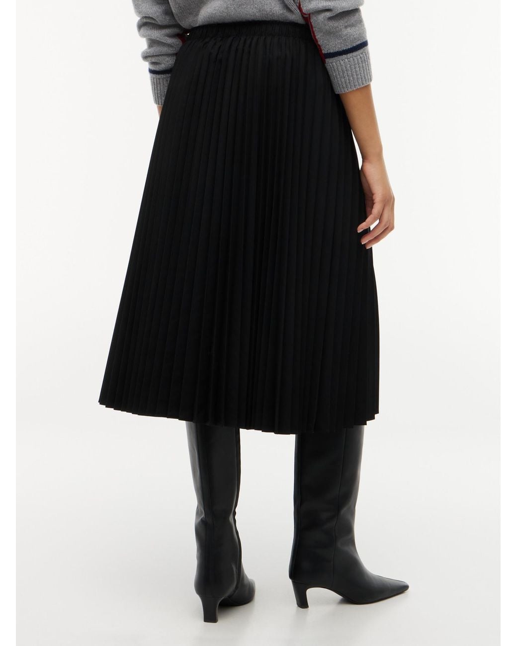 Tommy Hilfiger Black Pleated Midi Skirt