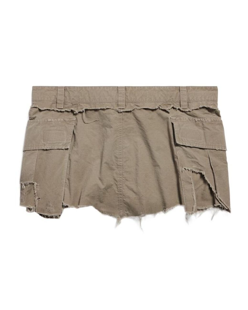 Balenciaga Natural Distressed Mini Skirt
