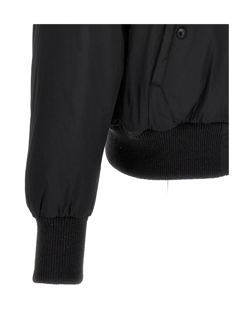 Thom Browne Black Bar Stripe Zipped Bomber Jacket for men