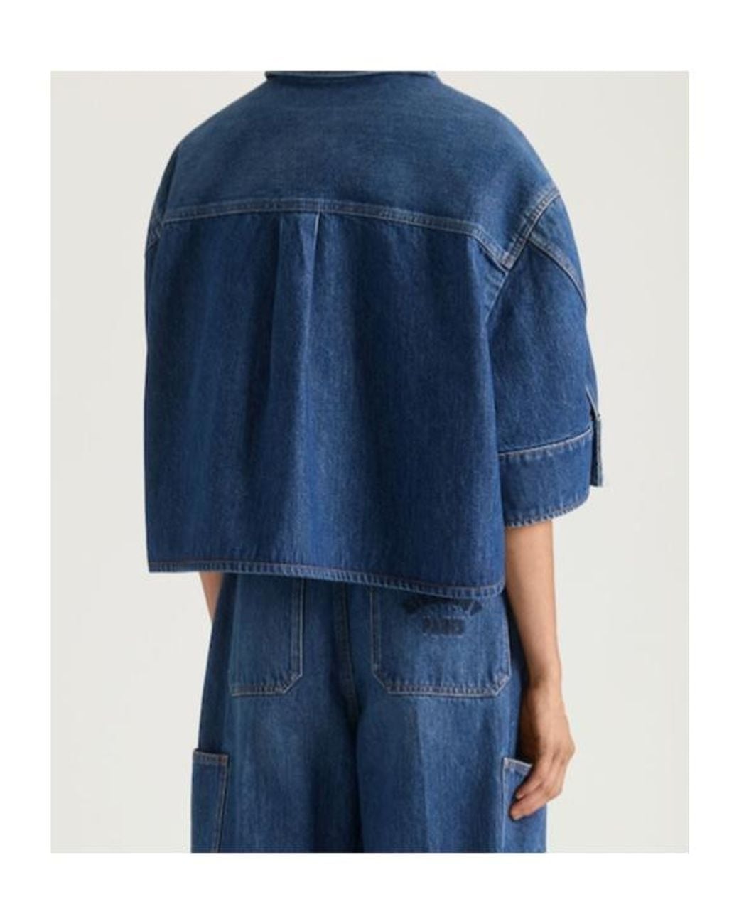 Givenchy Blue Cropped Cocoon Denim Shirt