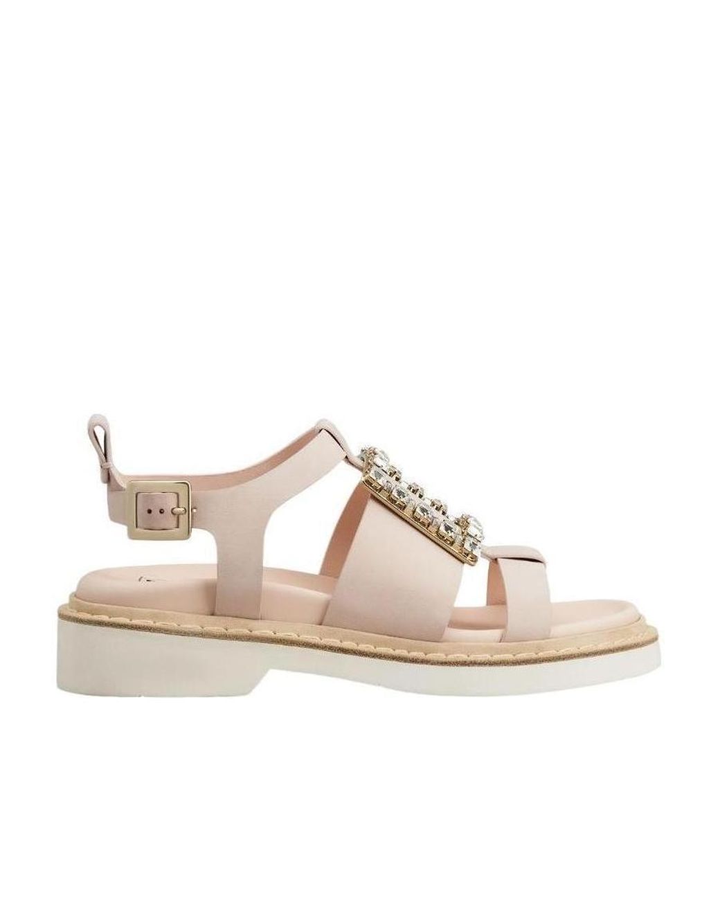 Roger Vivier Natural Buckle Embellished Sandals