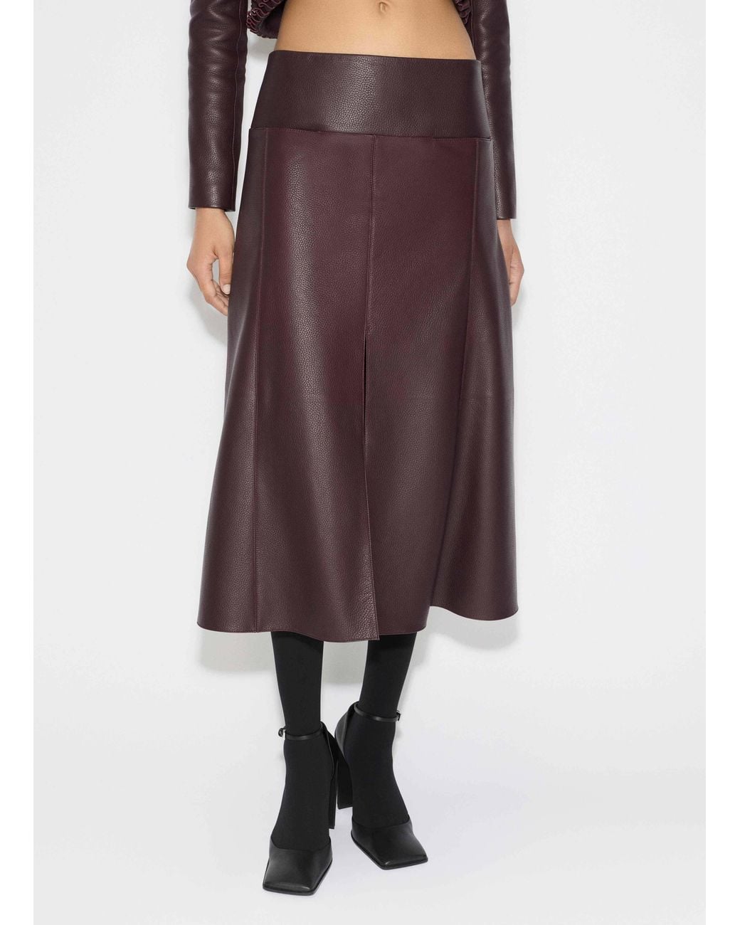 Alaïa Purple Alaïa Slit Midi Skirt