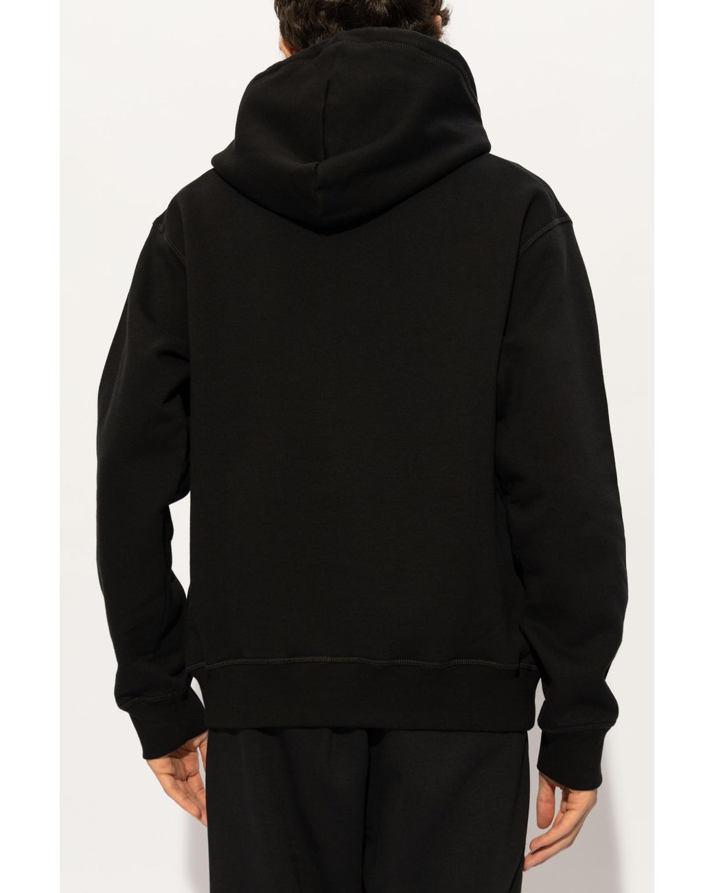 DSquared² Blue Logo Printed Drawstring Hoodie for men