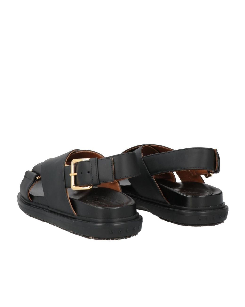 Marni Black Minimalist Solid Color Sandals