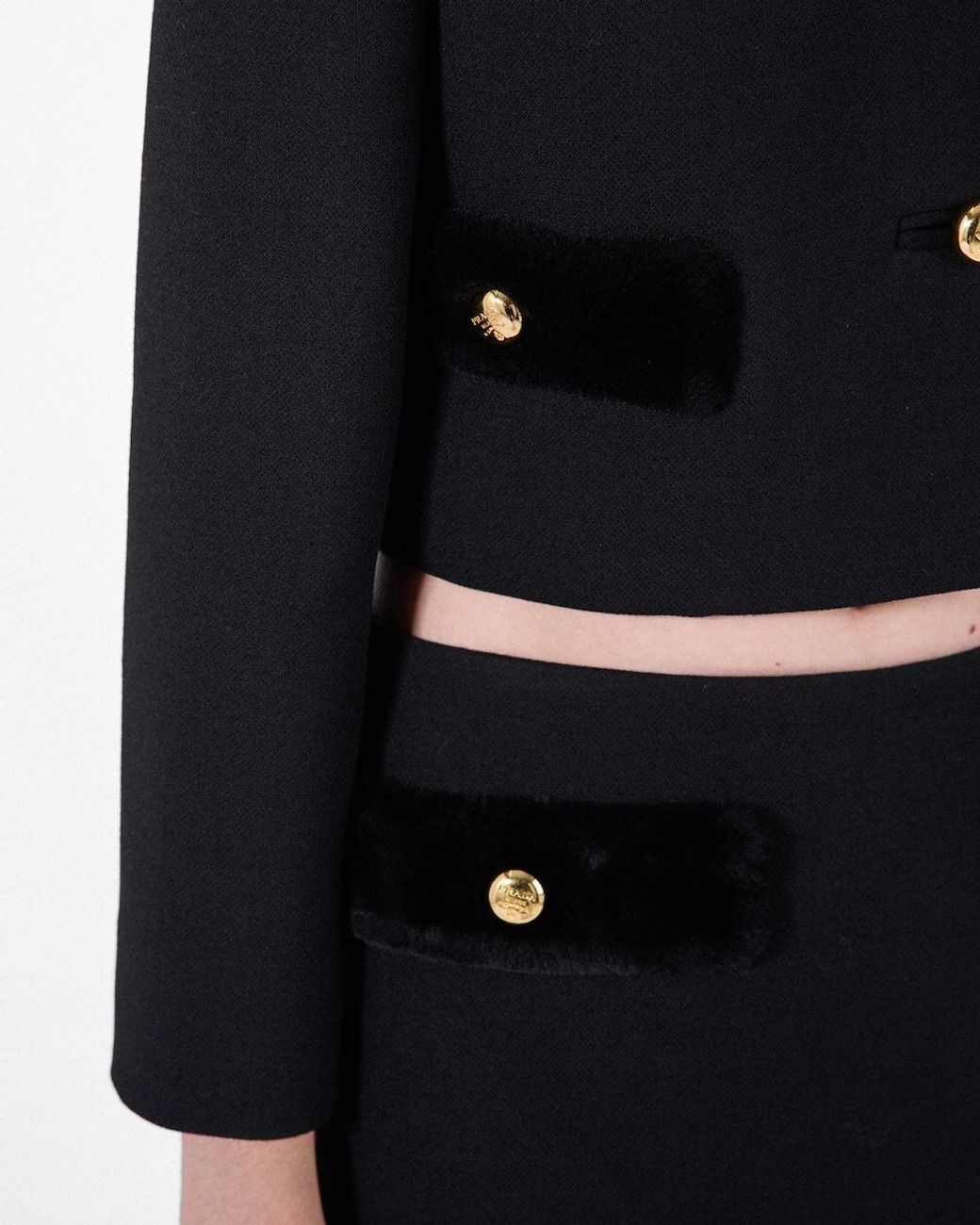 Prada Black Wool Natté Mini Skirt