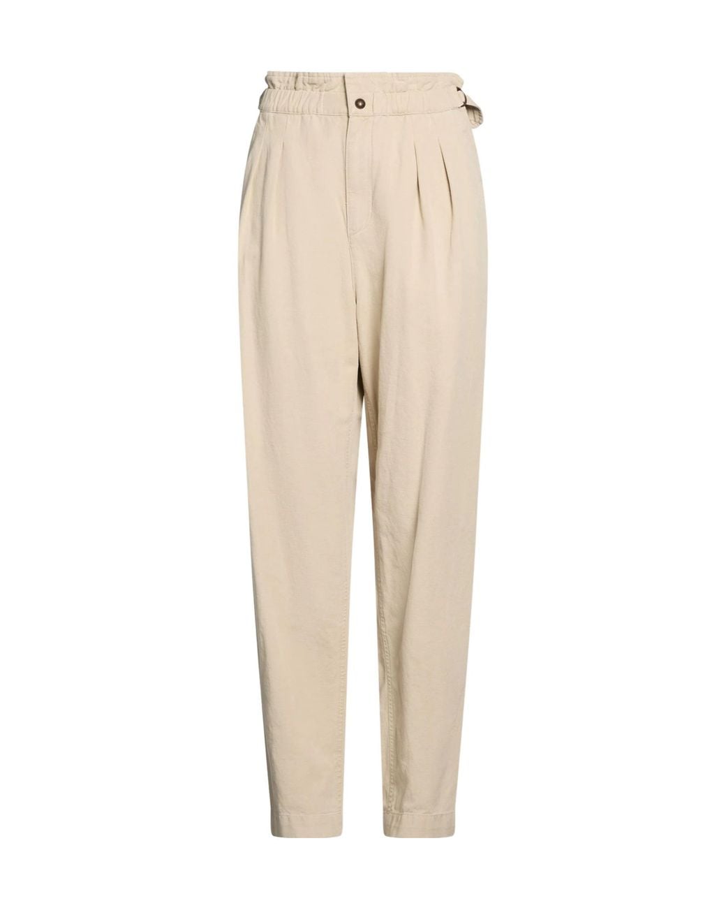Isabel Marant Natural Solid-Colored Straight-Leg Pants