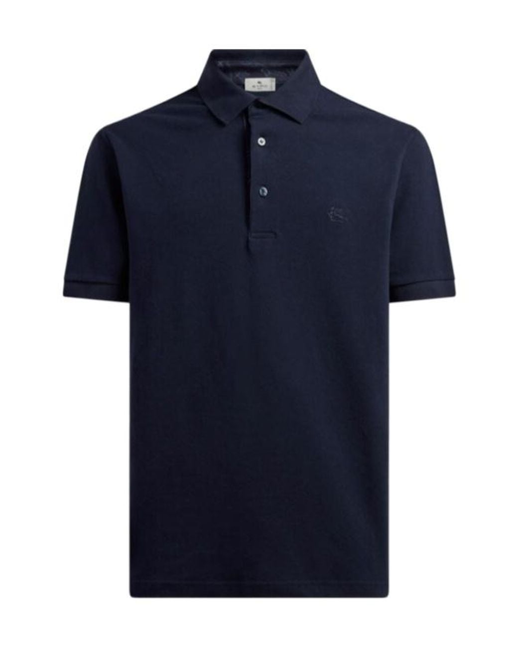 Etro Blue Short-Sleeved Polo Shirt for men