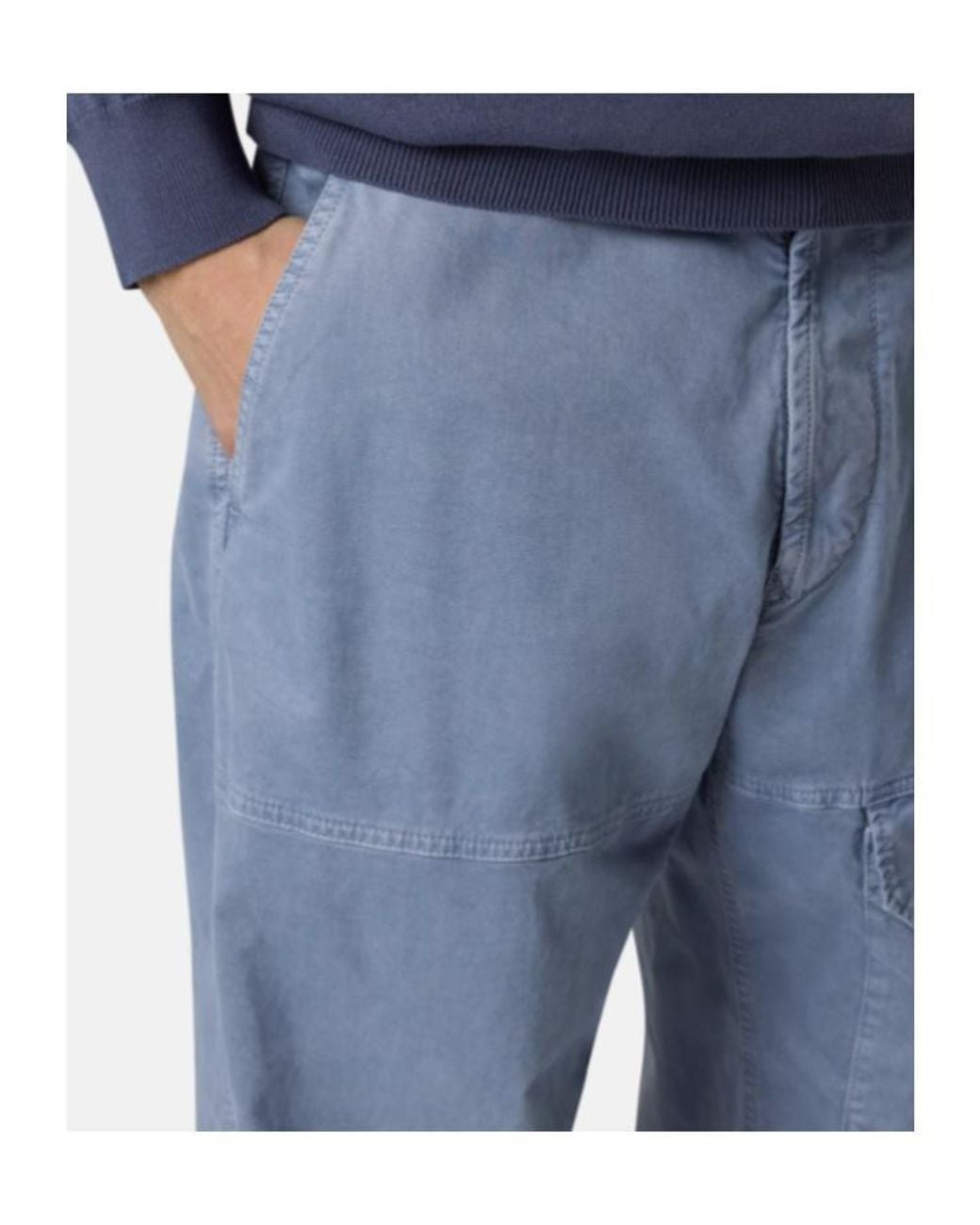 Stone Island Blue Loose-Fit Cargo Pants With Adjustable Waistband for men