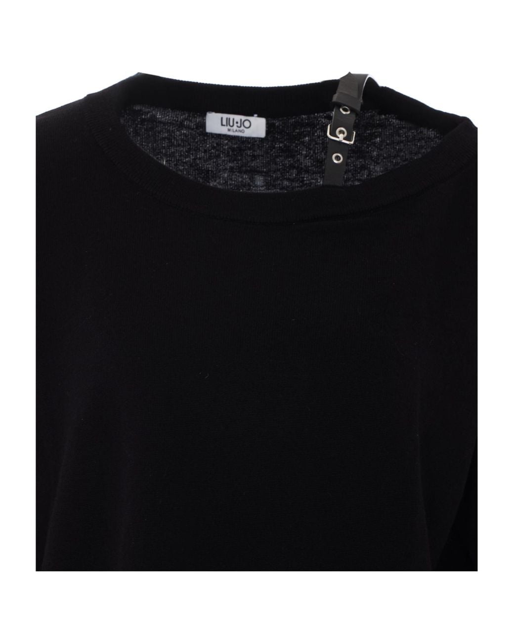 Liu Jo Black Strap Detail Knitted Sweater