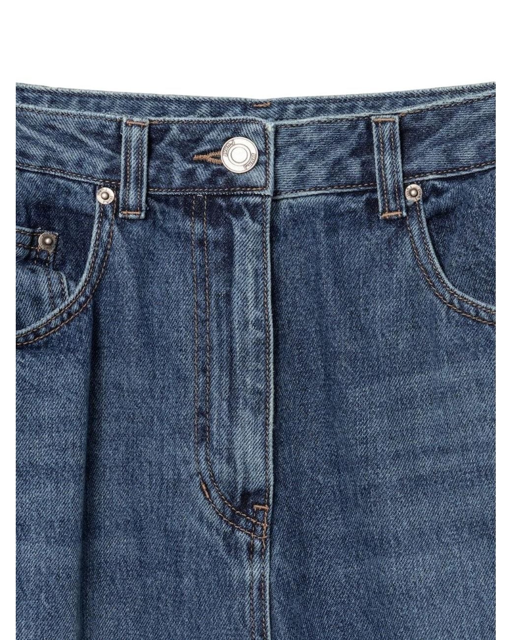 Juun.J Blue High-Waisted Wide-Leg Trousers