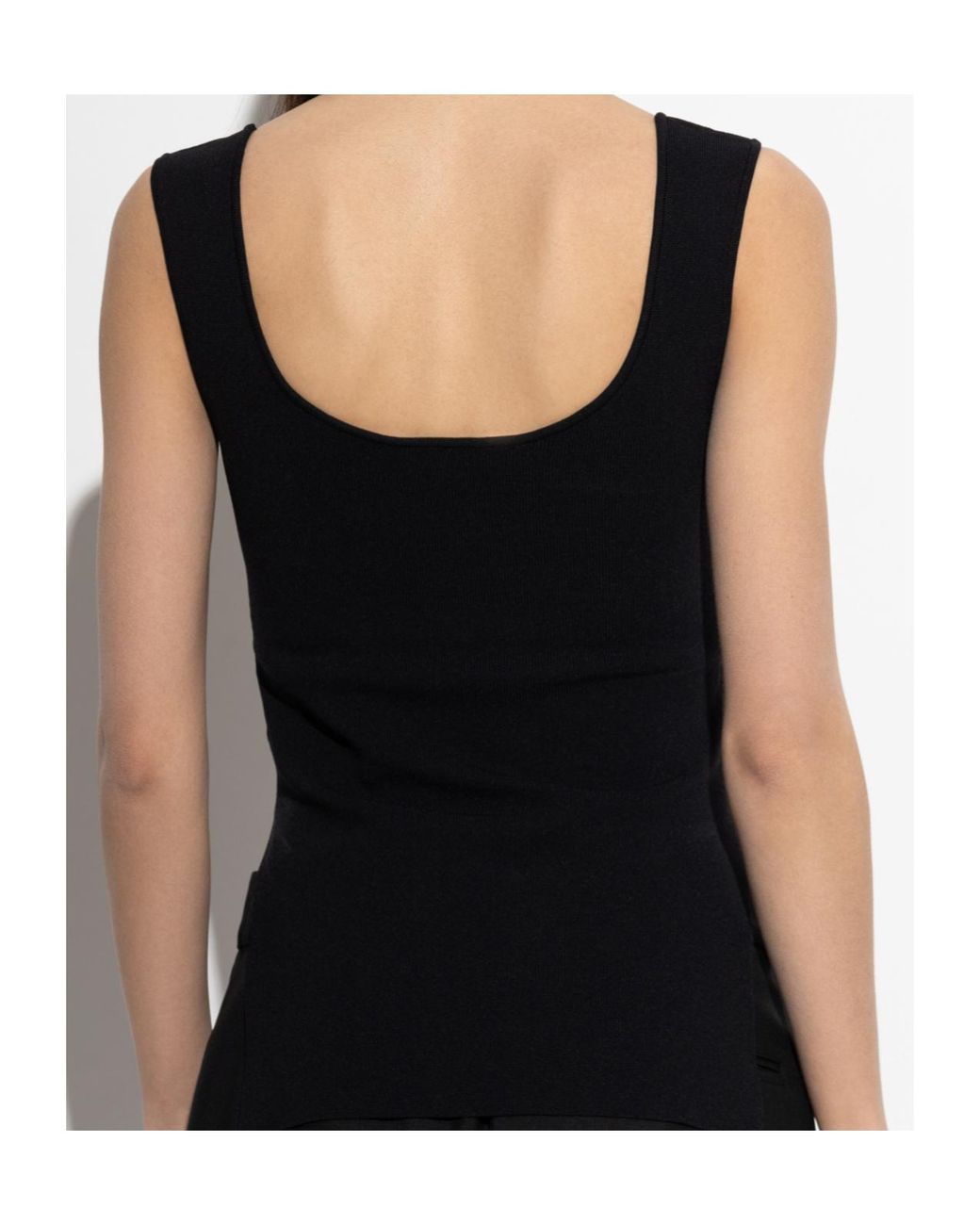 Rohe Black Scoop Neck Side-Slit Top