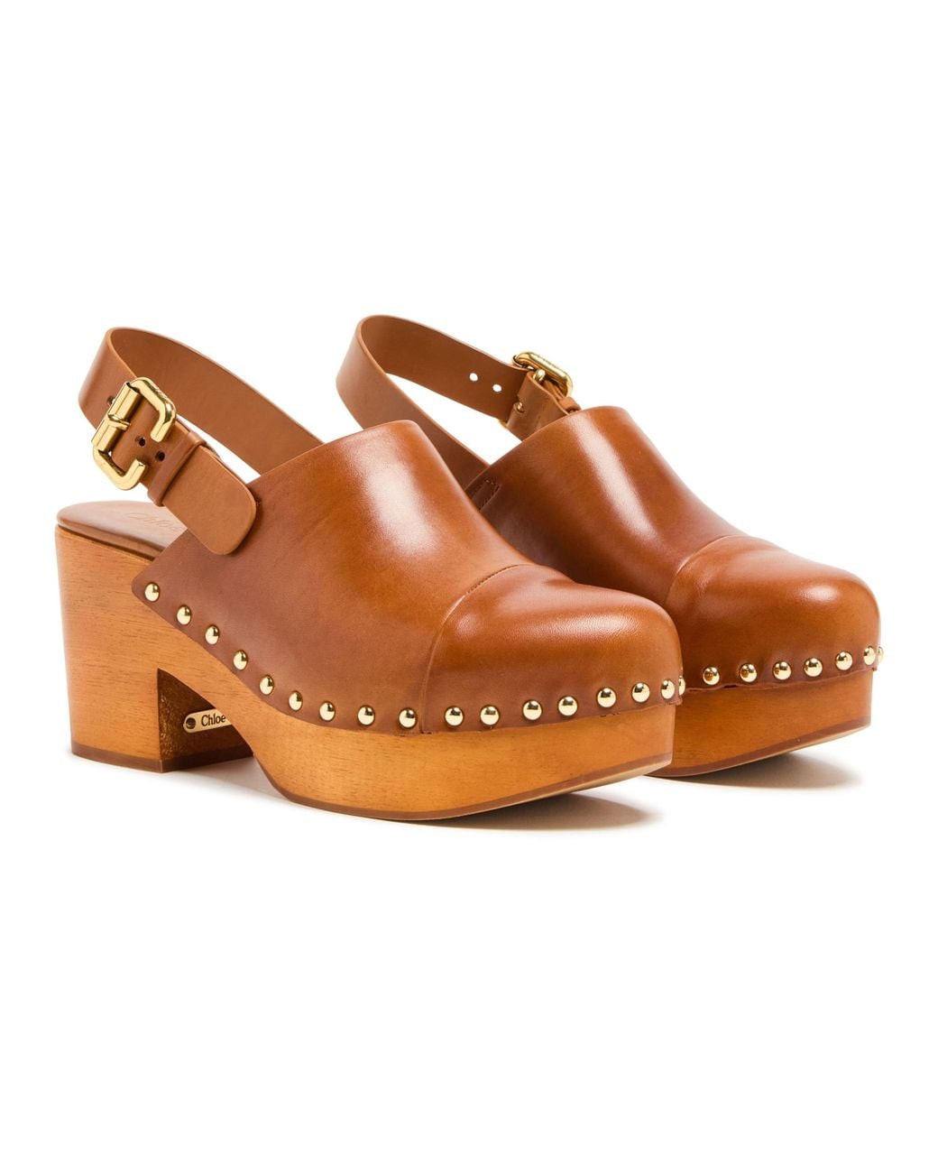 Chloé Brown Round-Toe High-Heeled Sandals