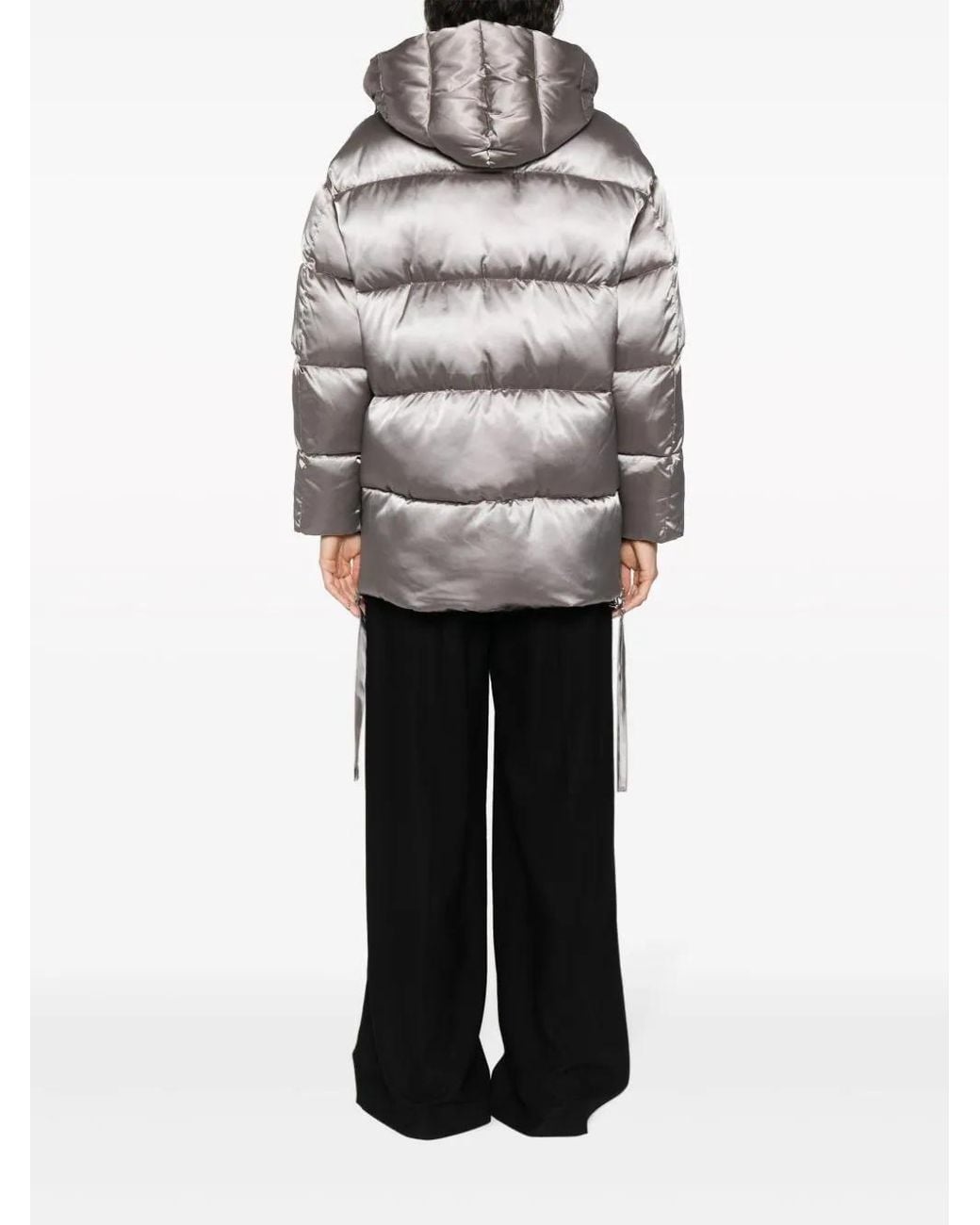 P.A.R.O.S.H. Gray Satin-Finish Padded Coat