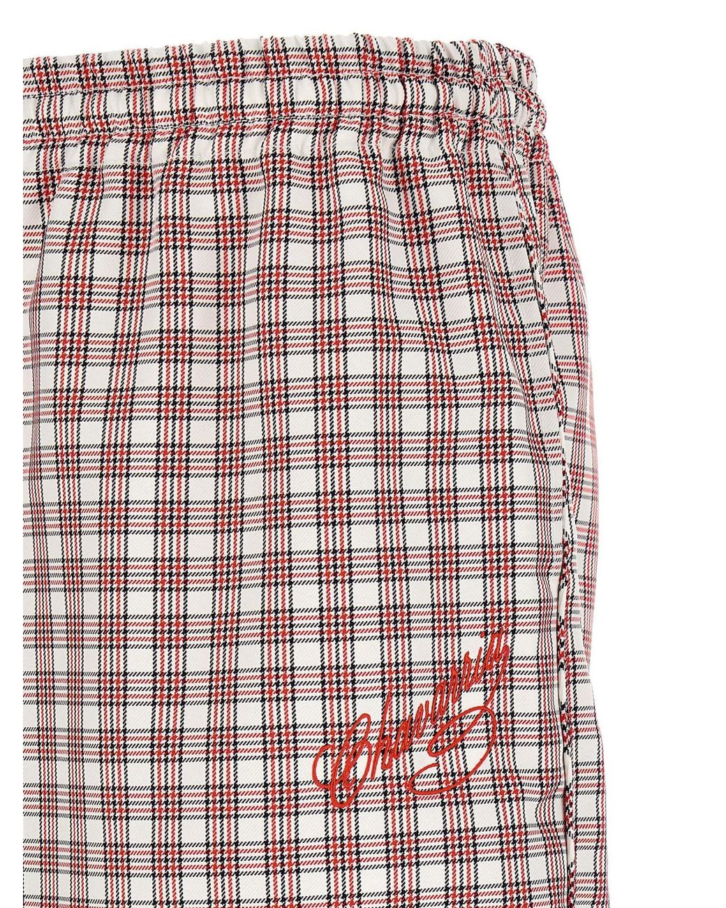 Willy Chavarria Red Ruff Rider Checked Pants for men