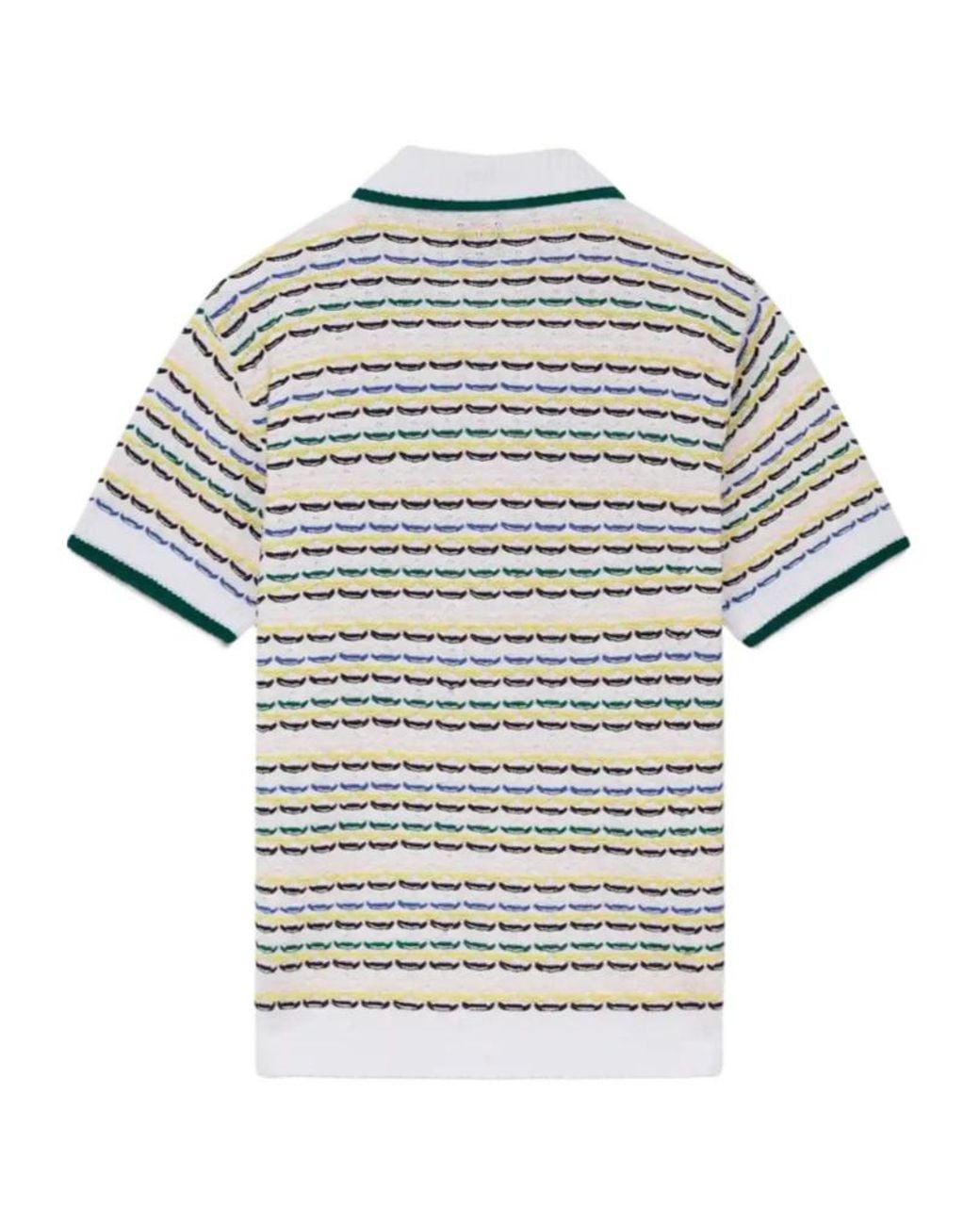 Casablanca White Tuck Stitch Short Sleeve Shirt for men