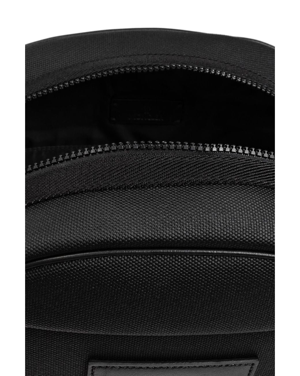 Moncler Black Logo Patch Zip-Up Backpack for men