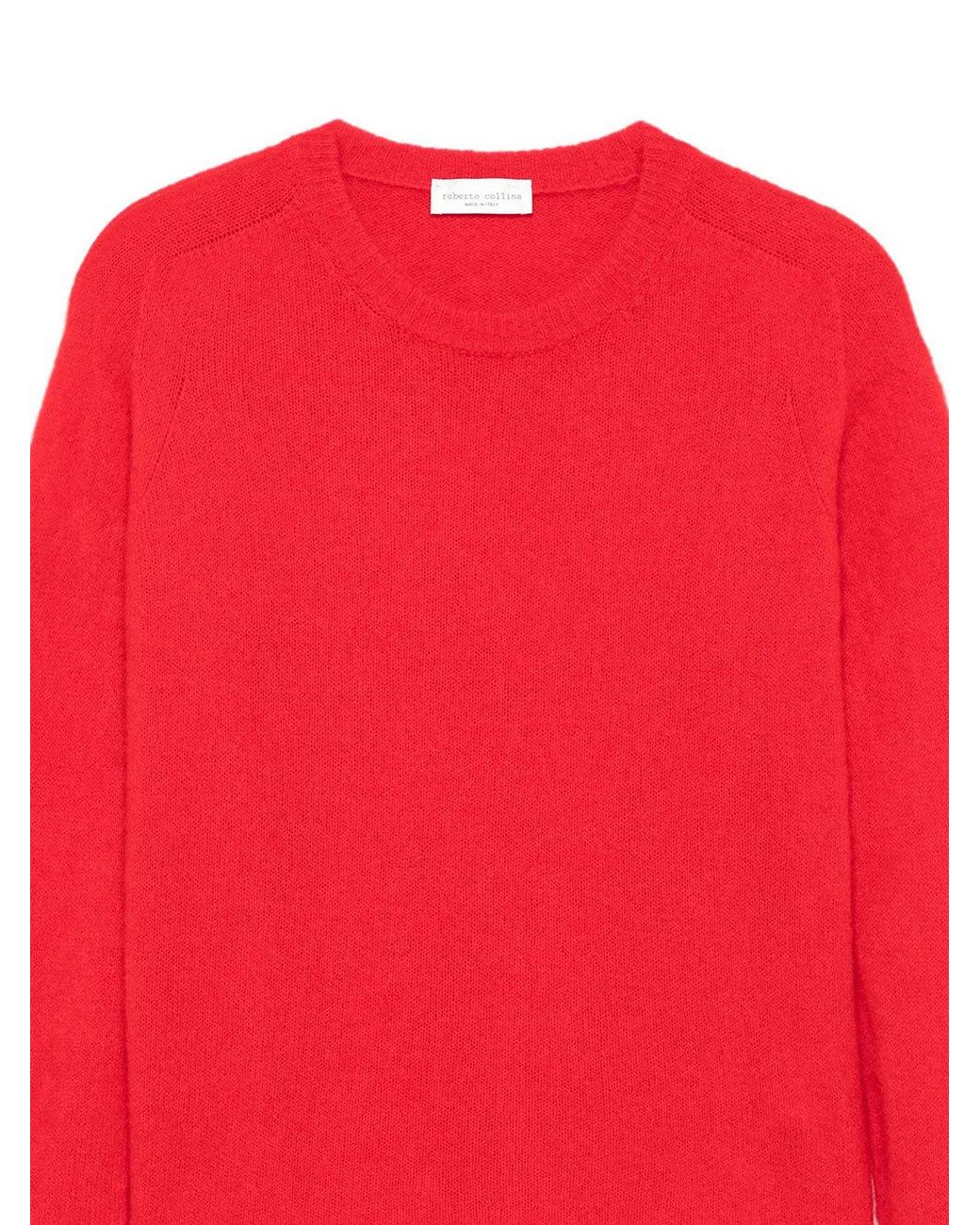 Roberto Collina Red Crew Neck Long-Sleeved Sweater
