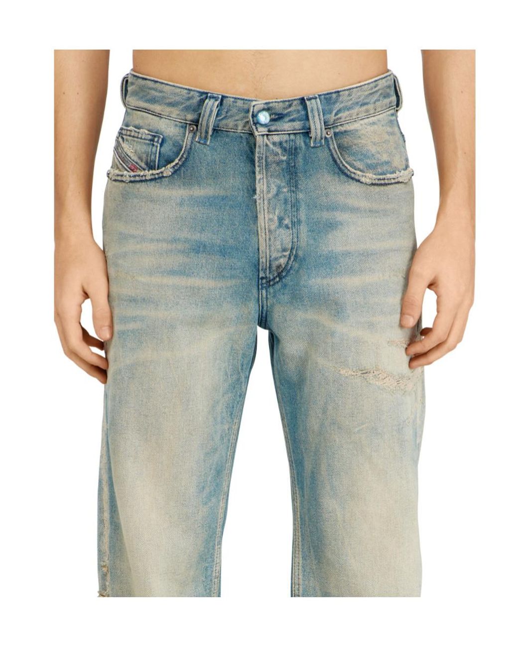 DIESEL Blue Regular Fit Tapered Jeans for men