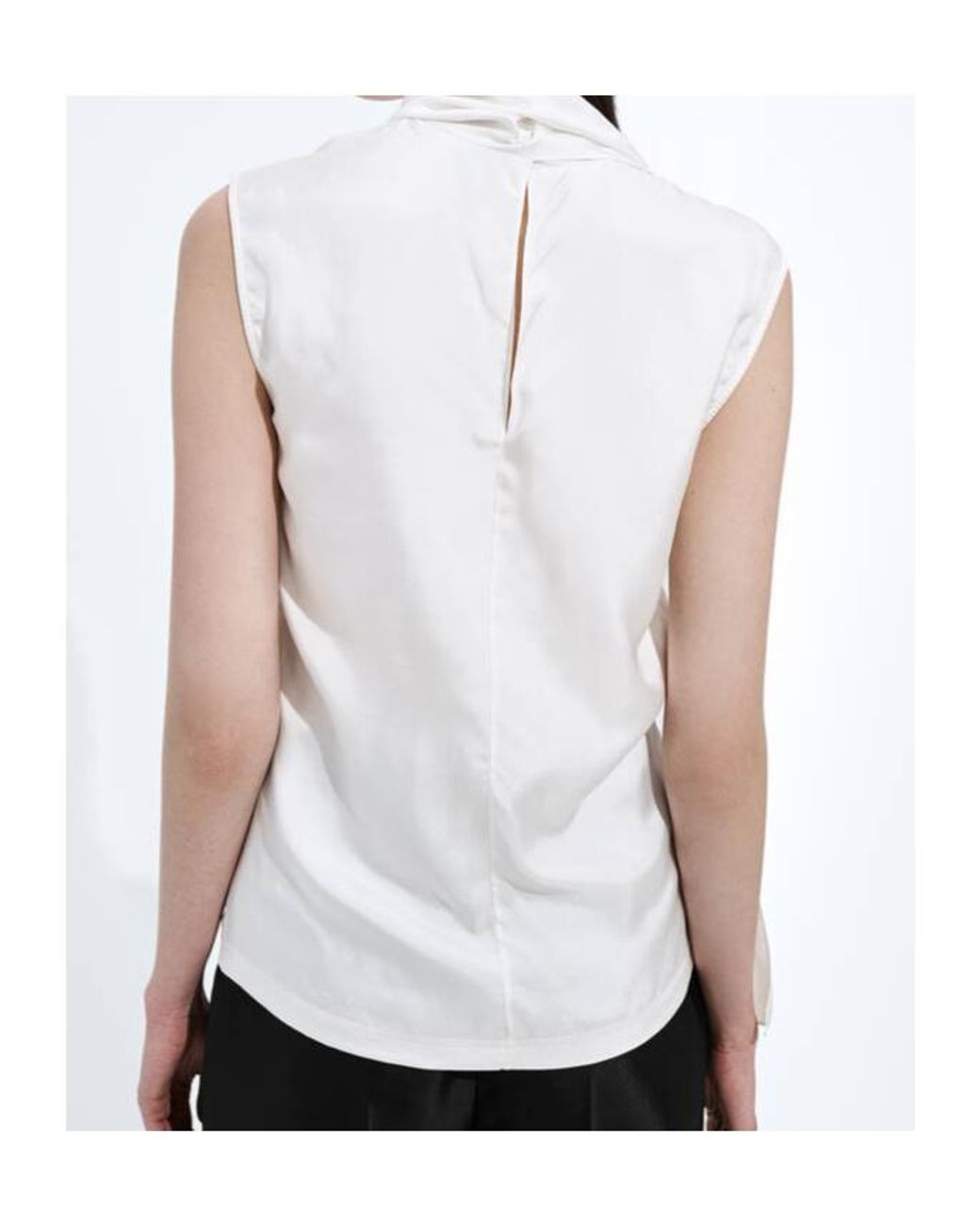 Bottega Veneta White Stretch Satin Top
