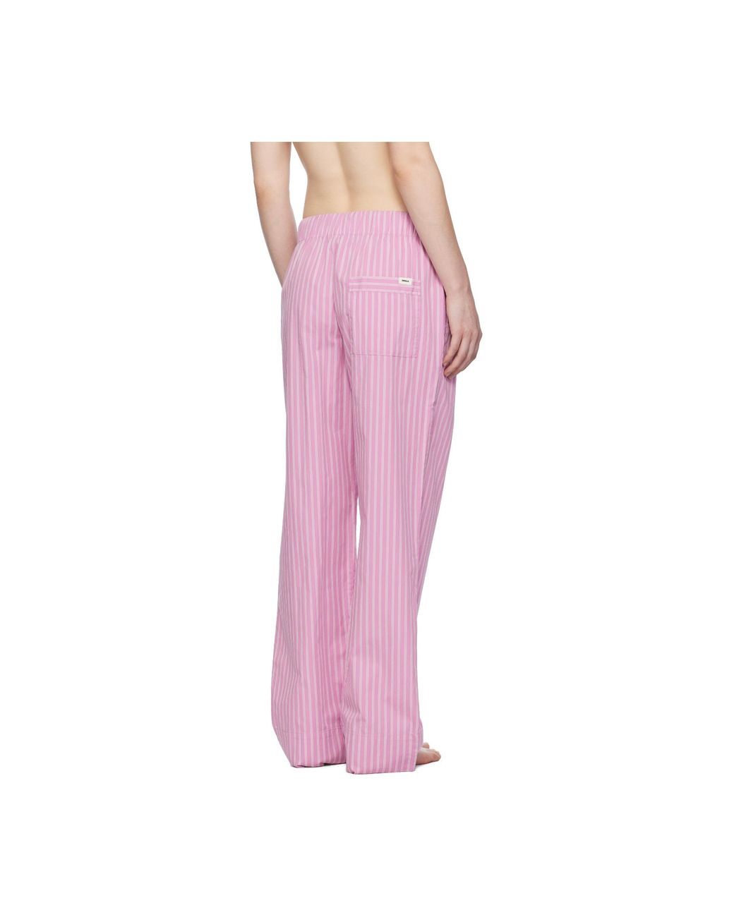 Tekla Pink Striped Poplin Pyjama Pants for men