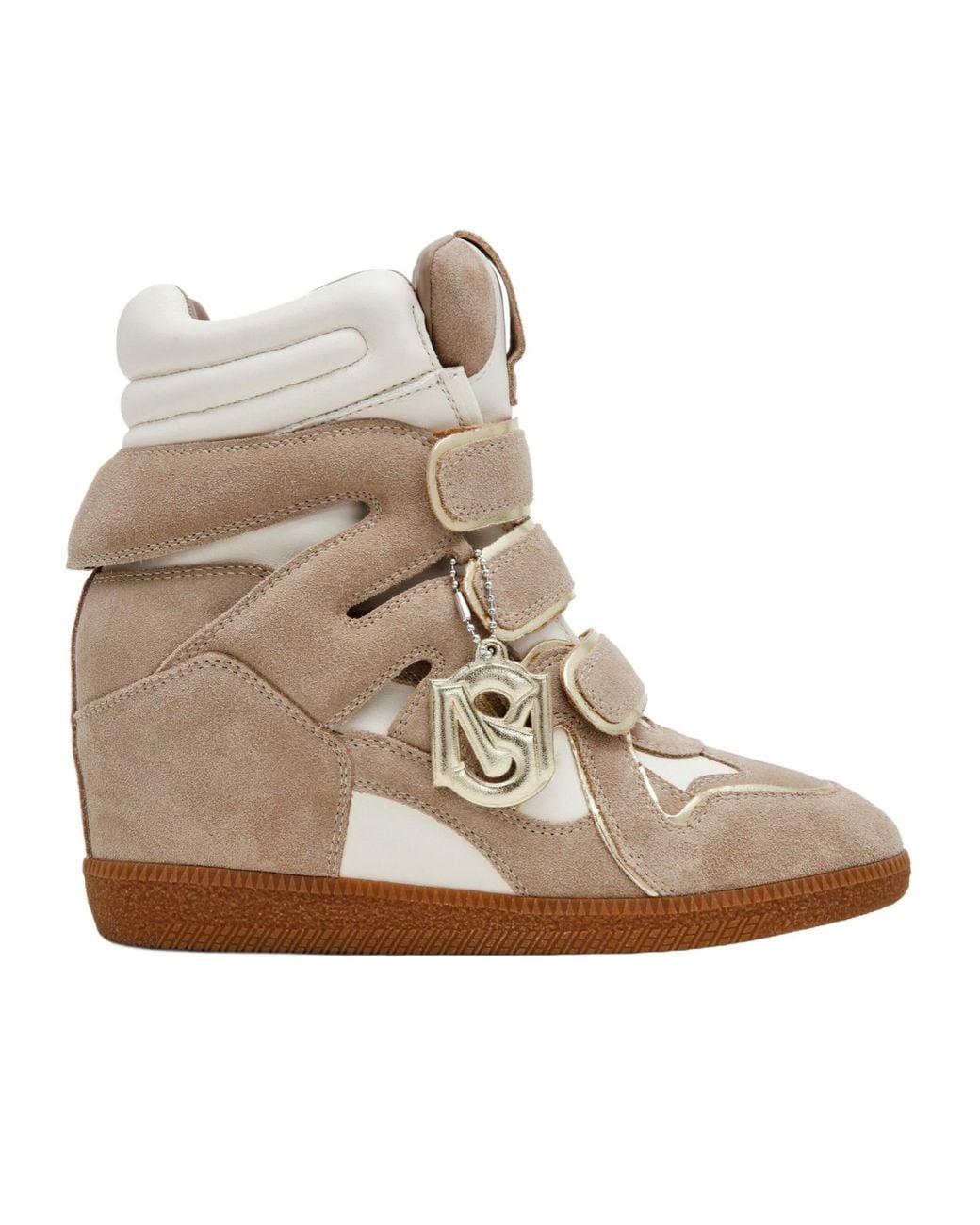 Steve Madden Brown Mavis Suede Wedge Trainers