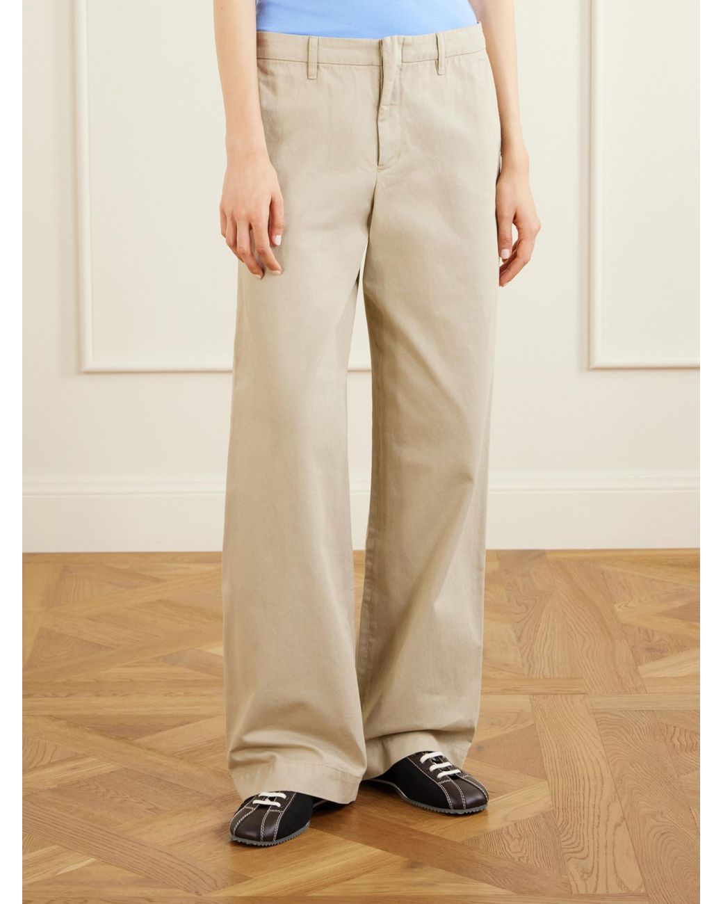 Still Here Natural Cotton Wide-Leg Pants