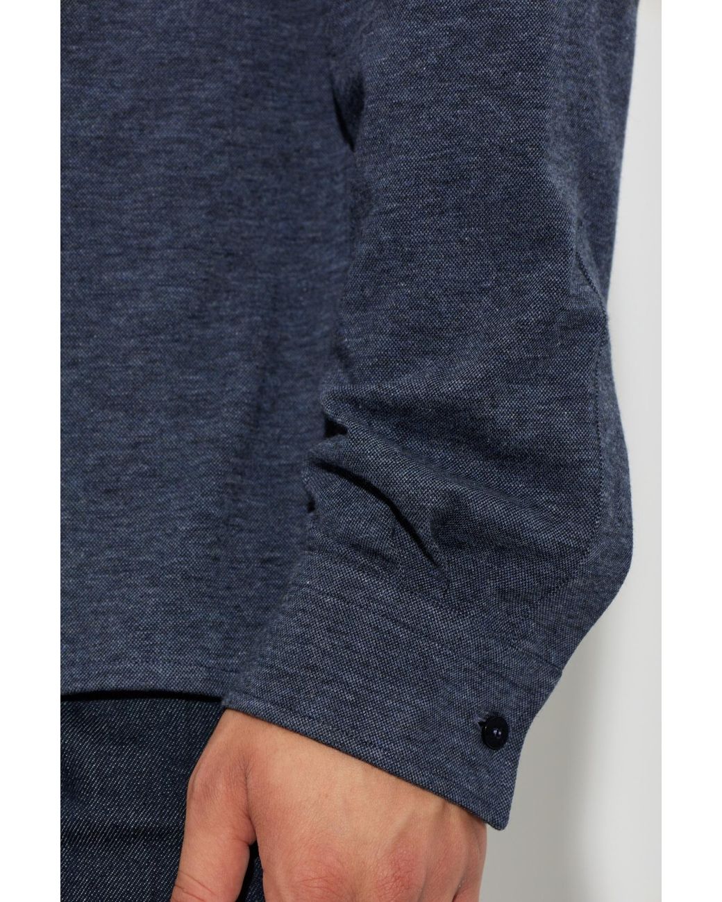 Etro Blue Jersey Long-Sleeve Shirt for men