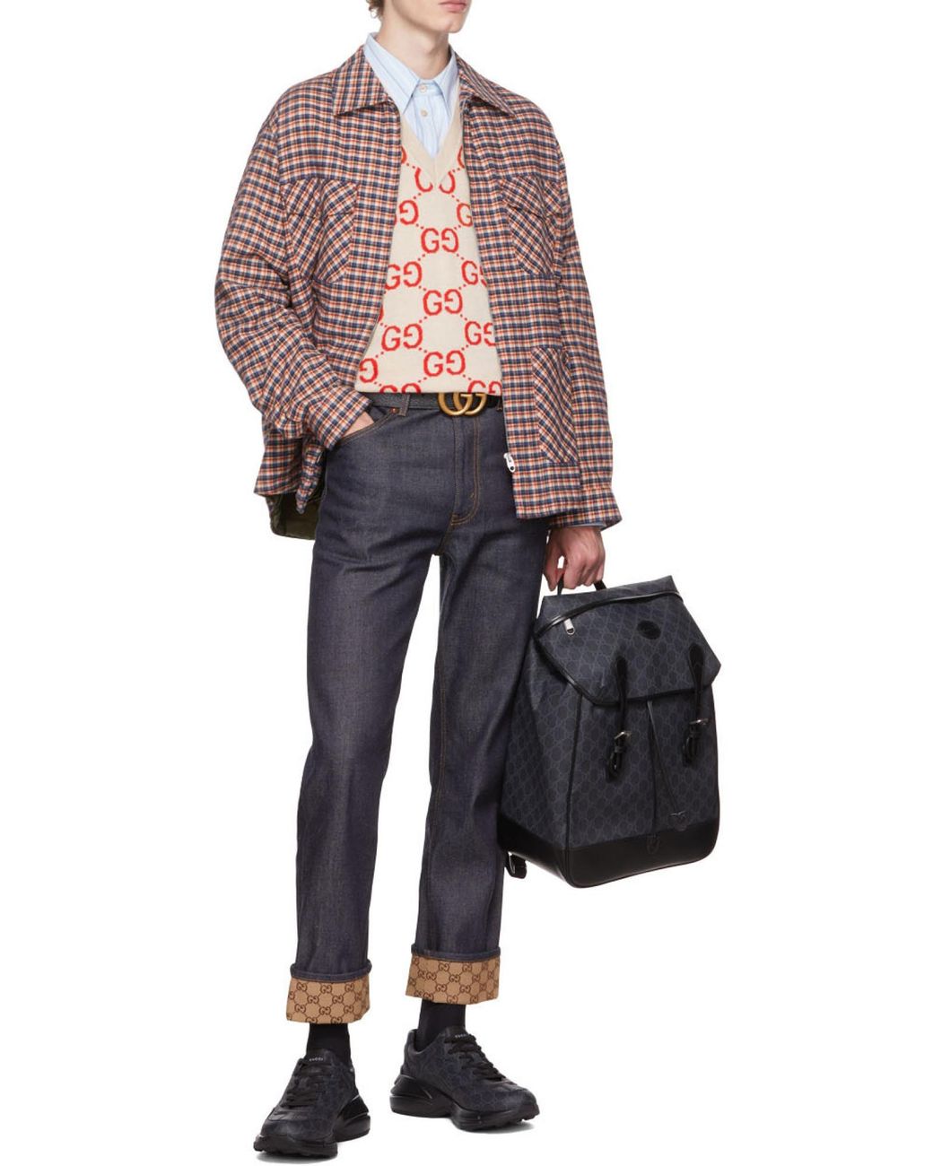 Gucci Gray Gg Supreme Backpack for men