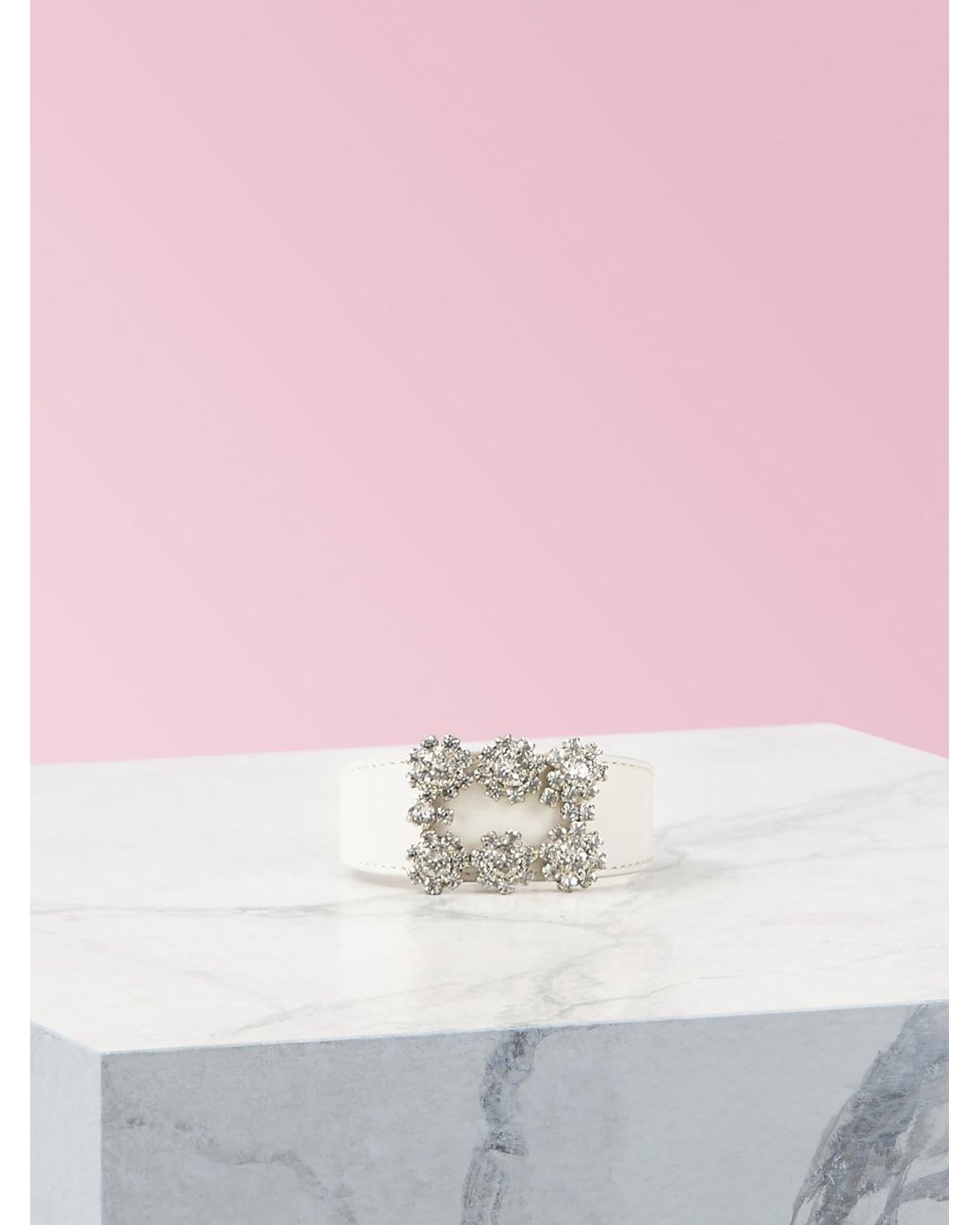 Roger Vivier White Flower Strass Buckle Bracelet
