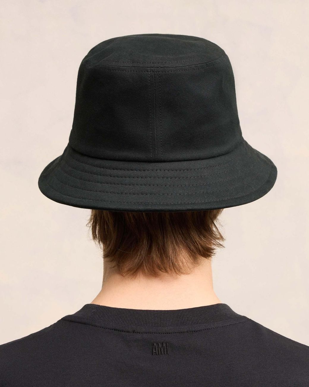 AMI Black Ami De Coeur Embroidered Bucket Hat for men