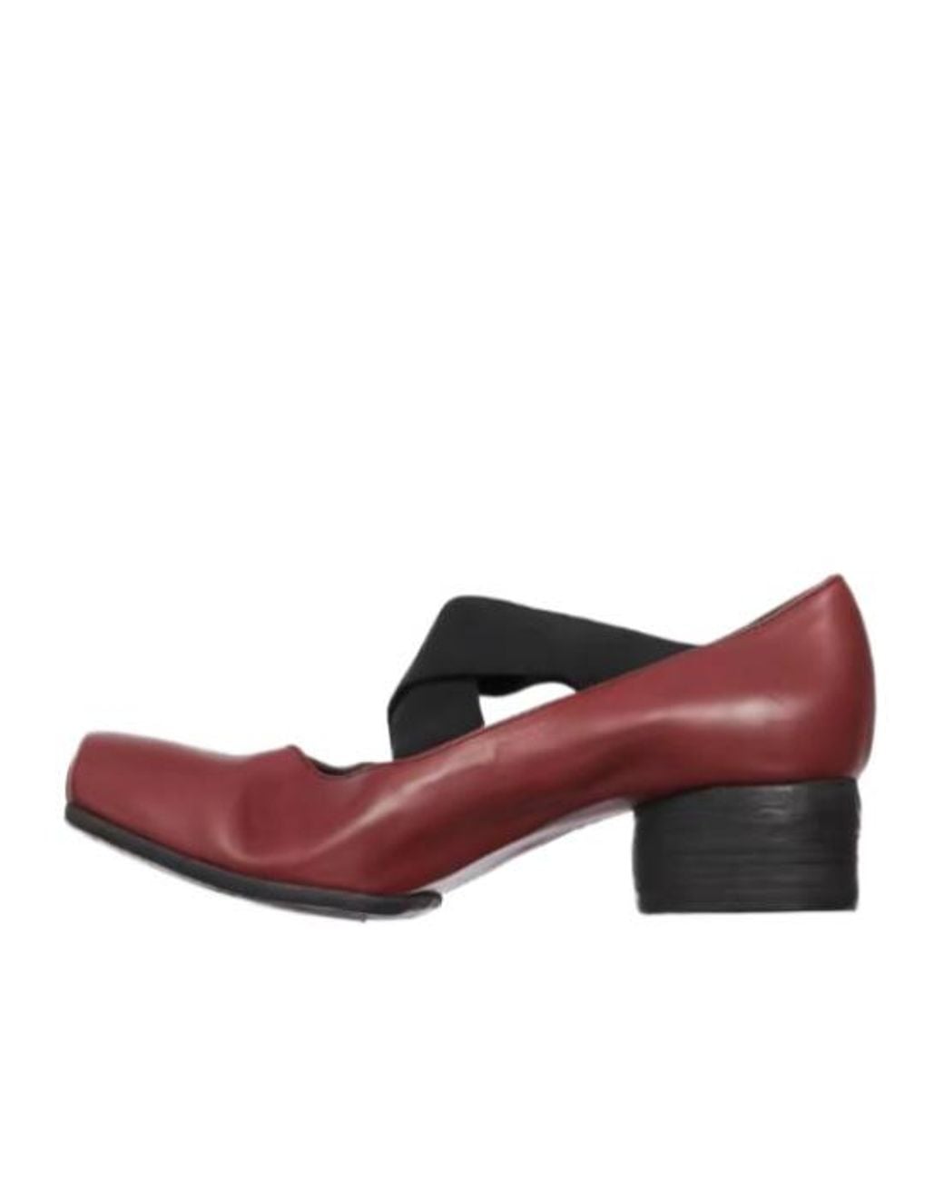Uma Wang Red Block-Heel Ballet Flats