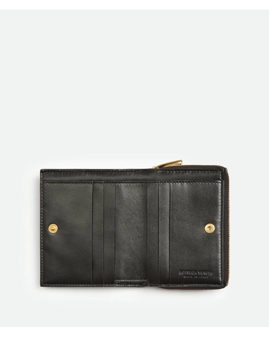 Bottega Veneta Black Small Cassette Bi-Fold Zip Wallet