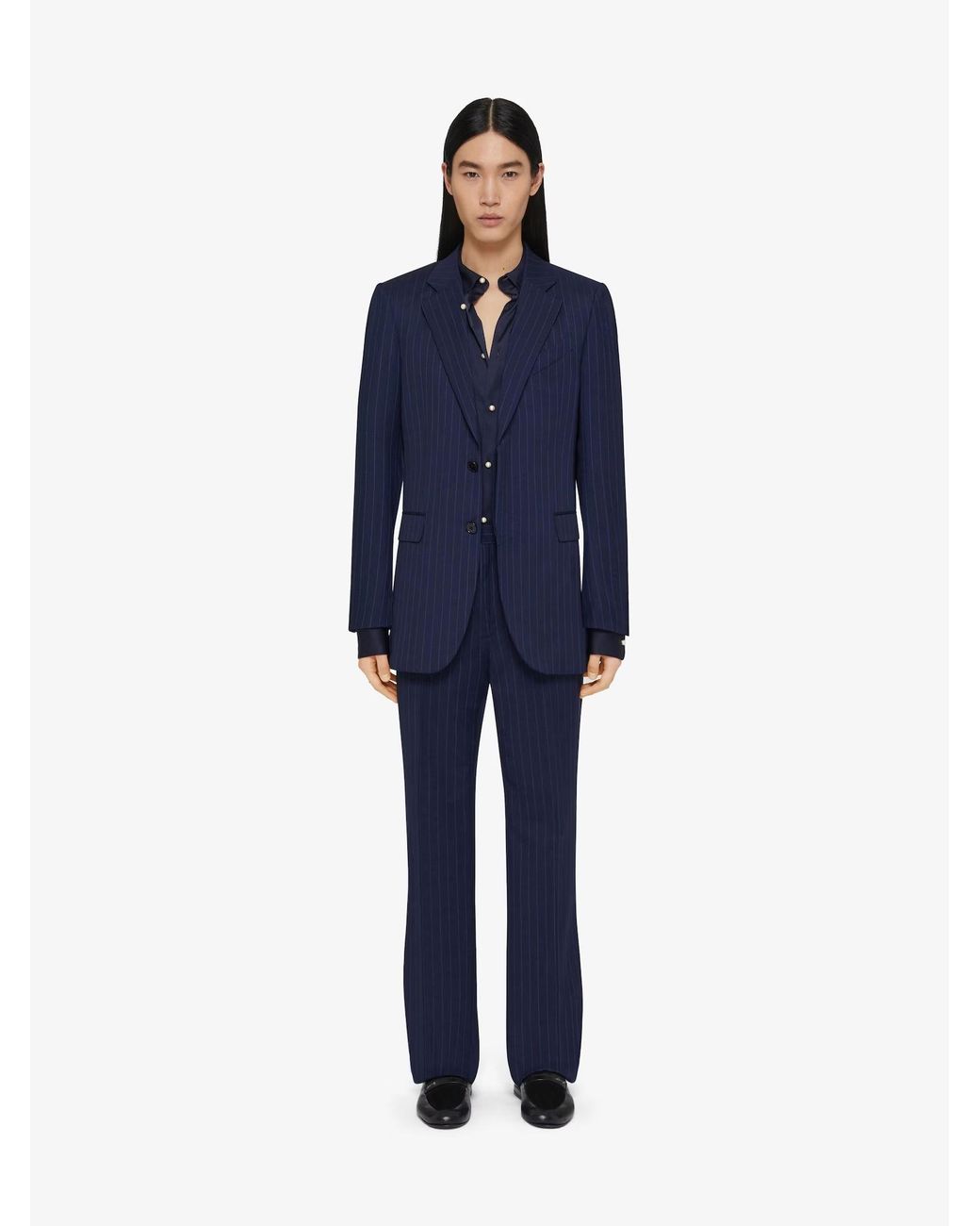 Givenchy Blue Slim Fit Striped Jacket for men