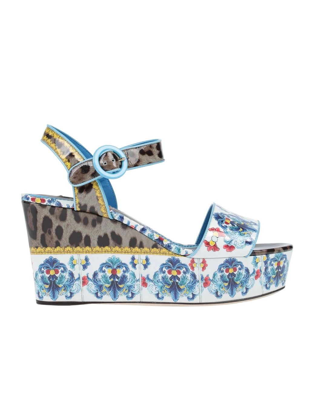 Dolce & Gabbana Blue Printed Sandals