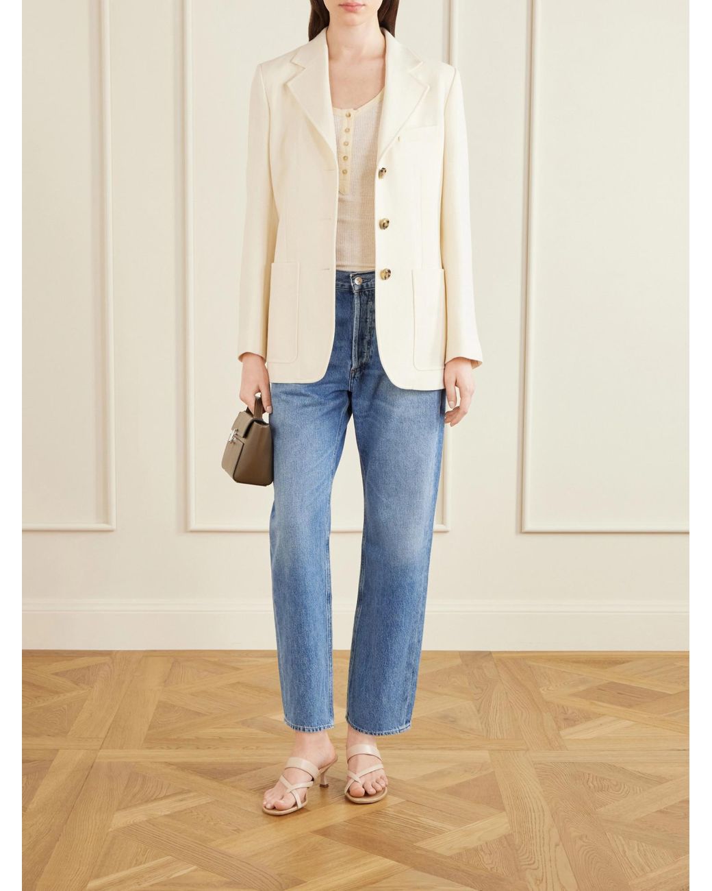 Citizens of Humanity Blue Mid-Rise Straight-Leg Boyfriend Jeans