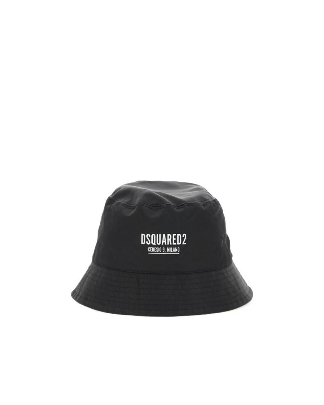 DSquared² Black Ceresio 9 Logo-Printed Bucket Hat for men