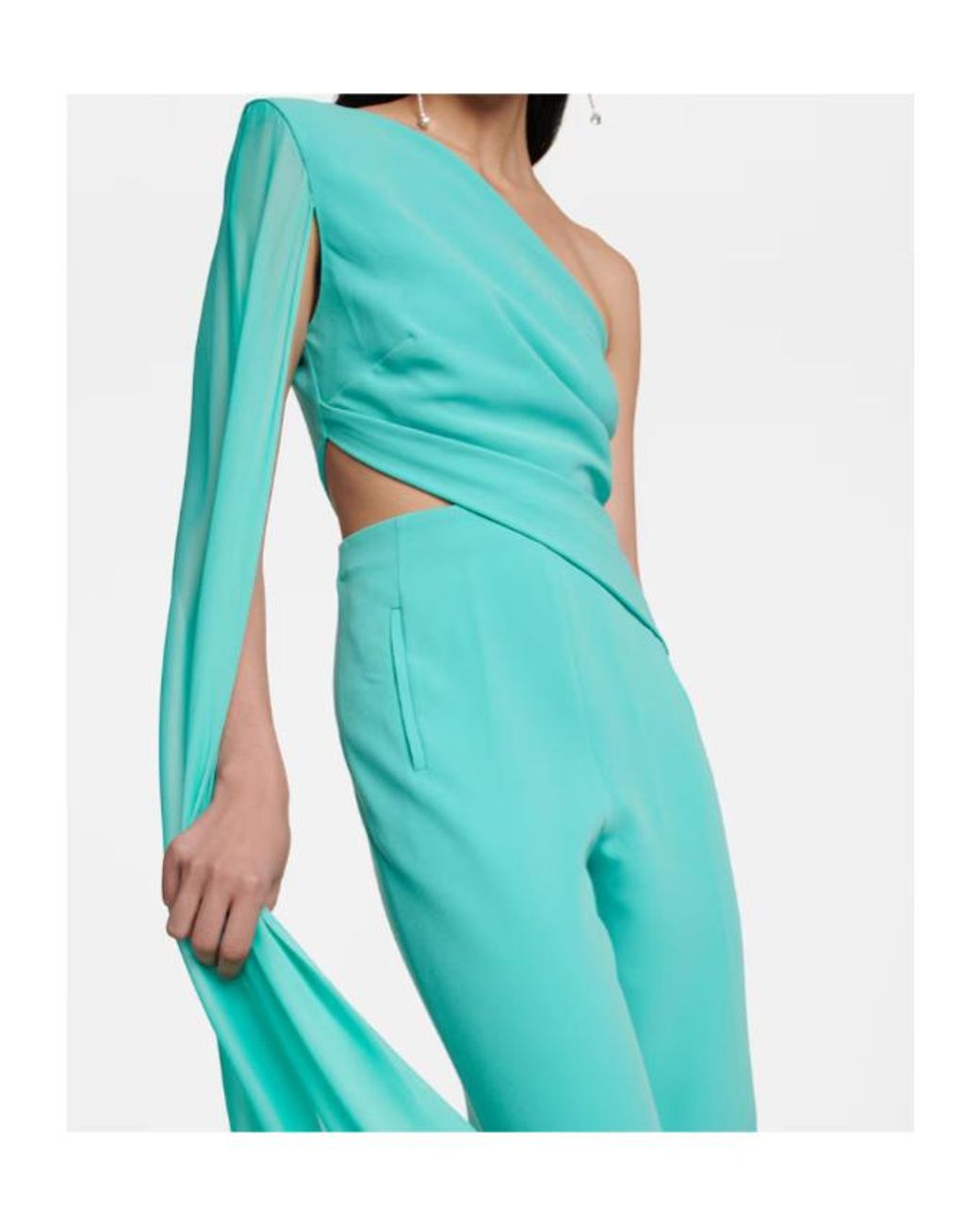 Roland Mouret Green Asymmetrical Jumpsuit