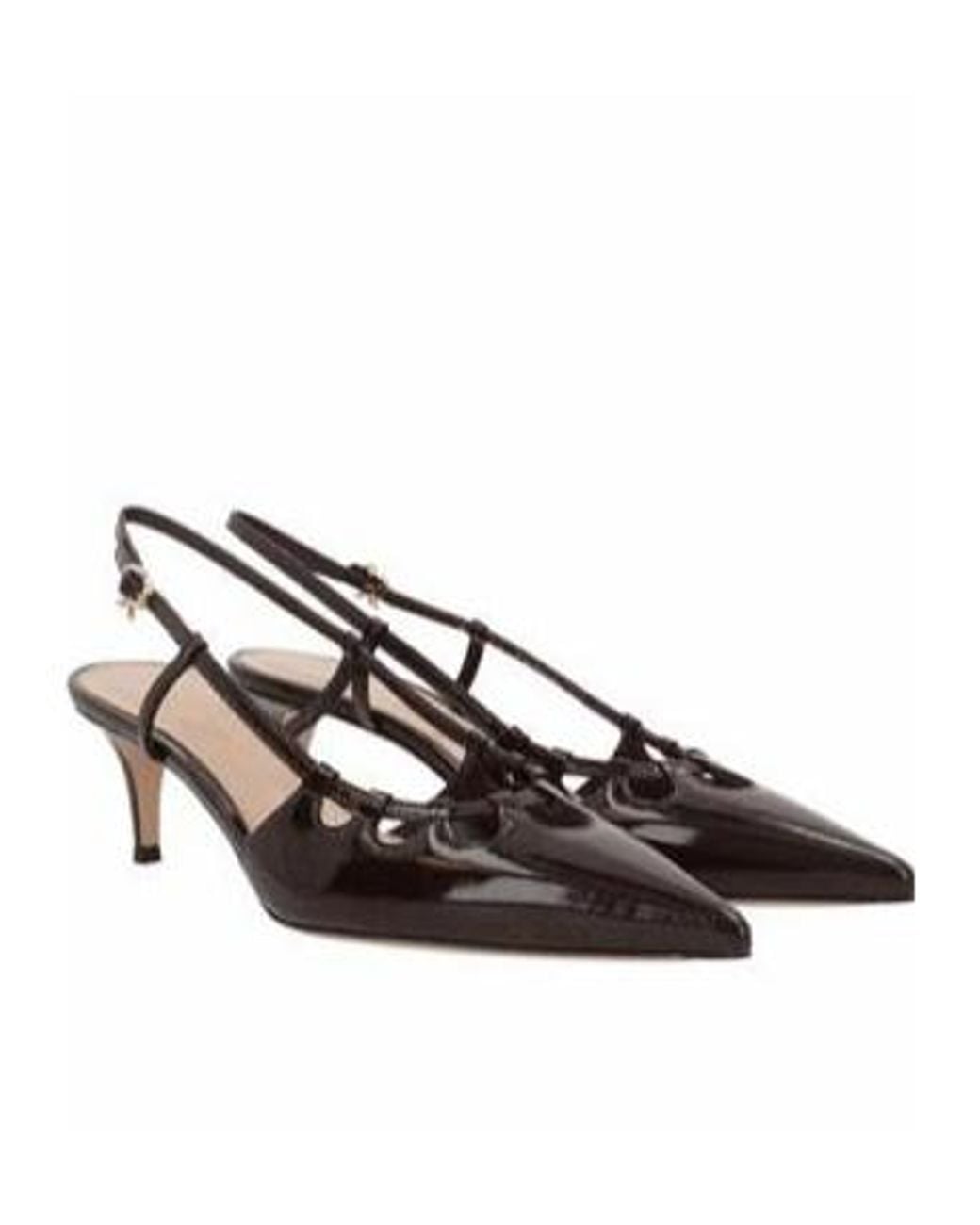 Gianvito Rossi Brown Pointed Toe Slingback Pumps
