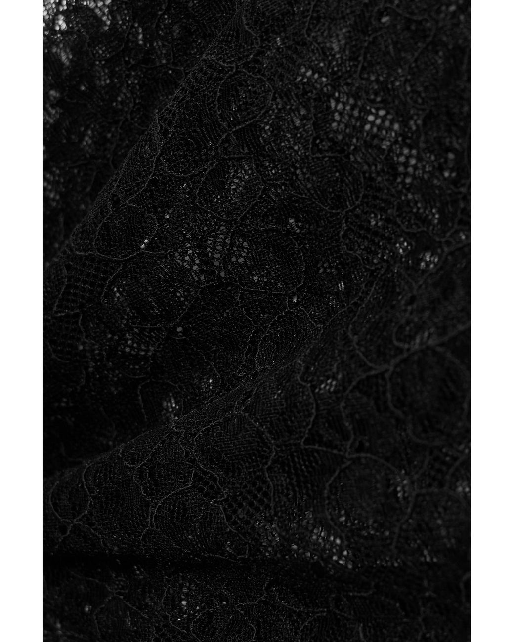 Eres Black Satin-Trimmed Lace Bodysuit