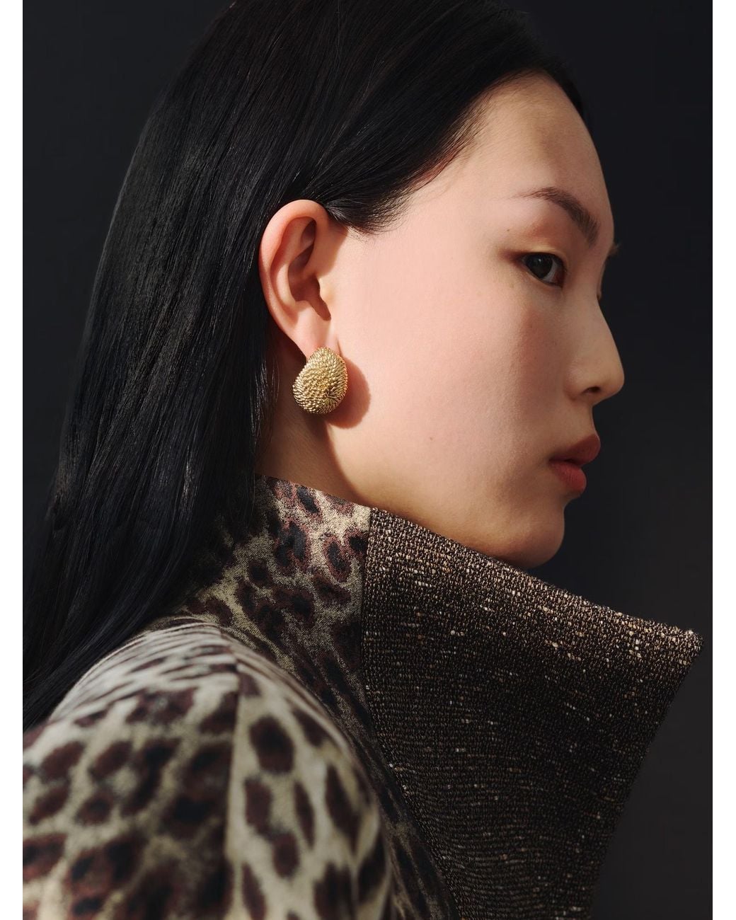 Jacquemus Metallic Herisson Textured Stud Earrings
