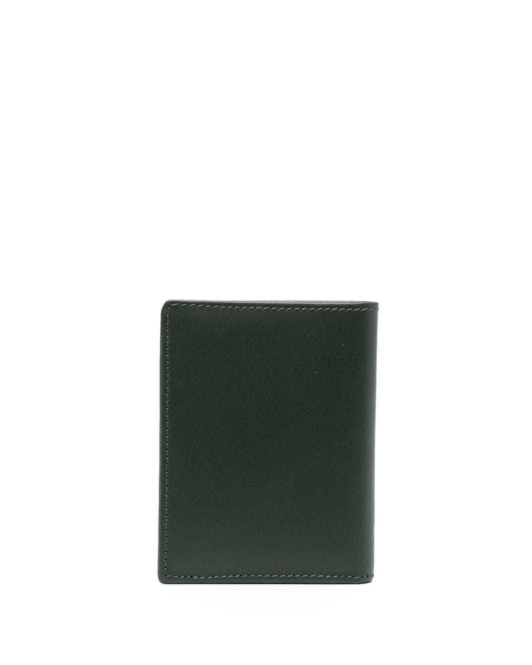Comme des Garçons Green Leather Folded Wallet for men