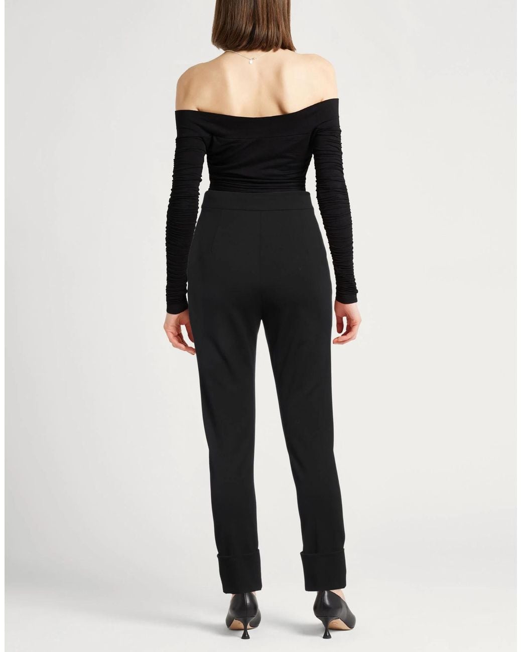 Max Mara Black Solid Color Casual Long Pants