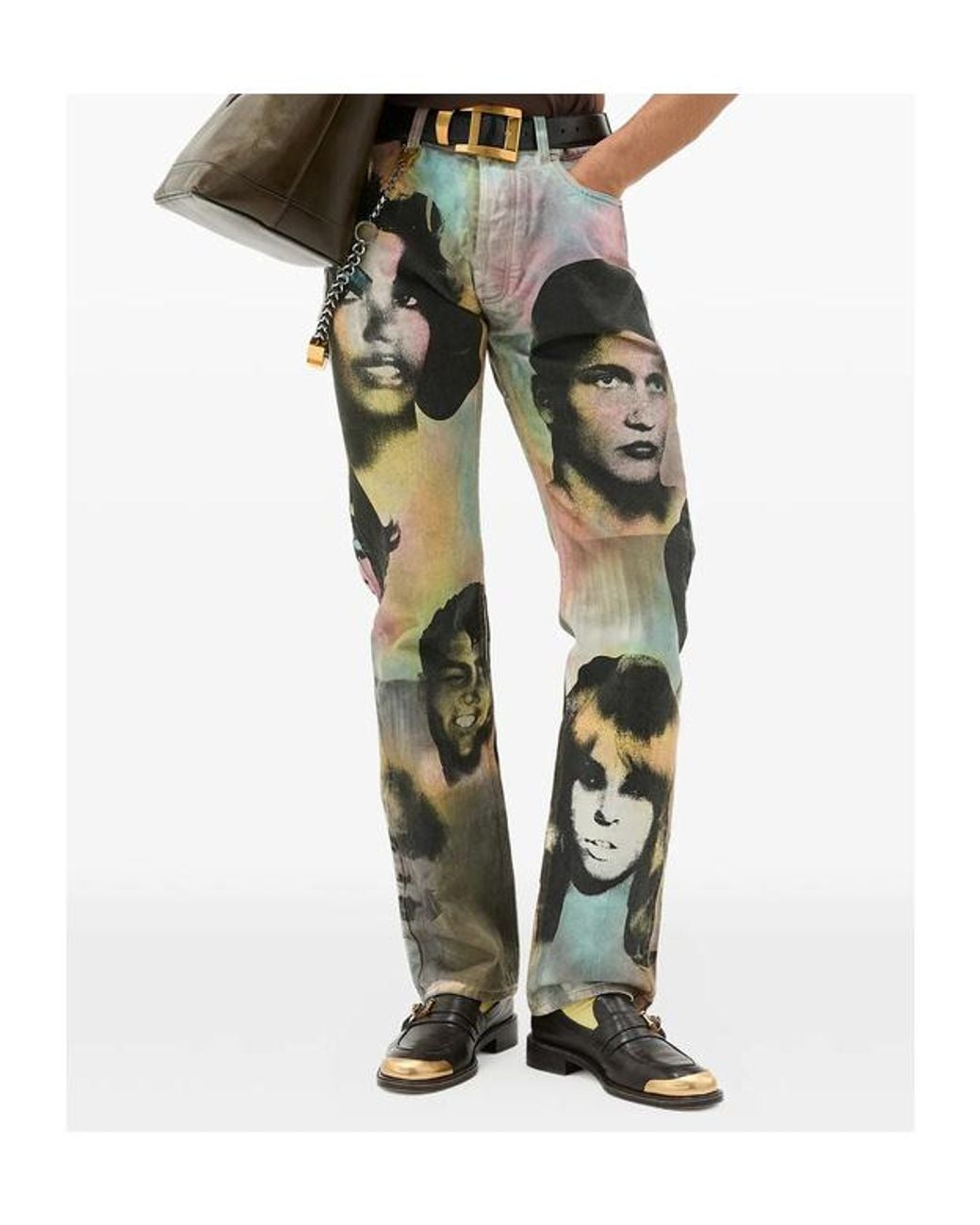 Versace Multicolor Printed Regular Jeans for men