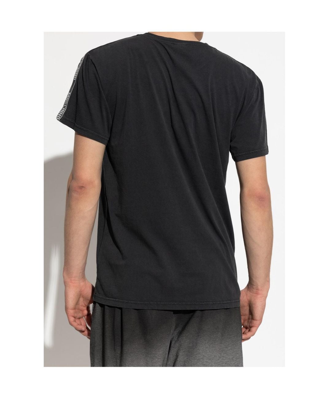 Moschino Black Logo Detailed Crewneck T-Shirt for men